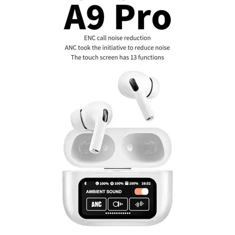 A9 Pro Wireless Earbuds With Smart Touch Screen