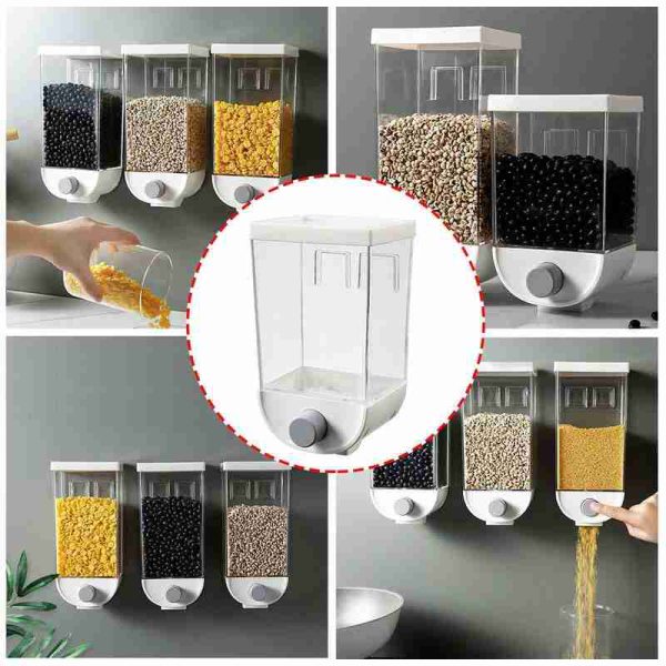 1.5kg 1500ml Self Adhesive Cereal Dispenser Wall Mounted Box