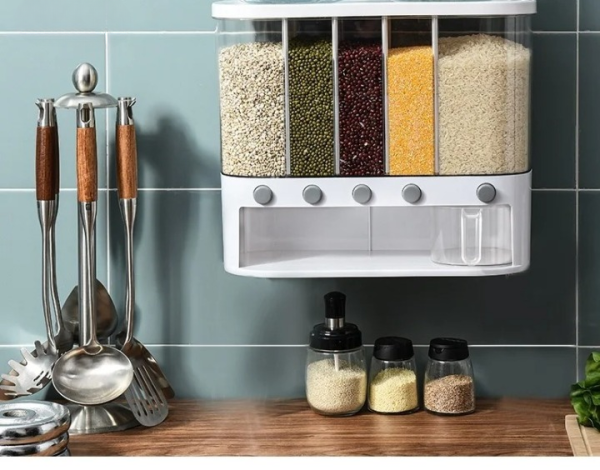 6 Grid Kitchen Dry Food Dispenser