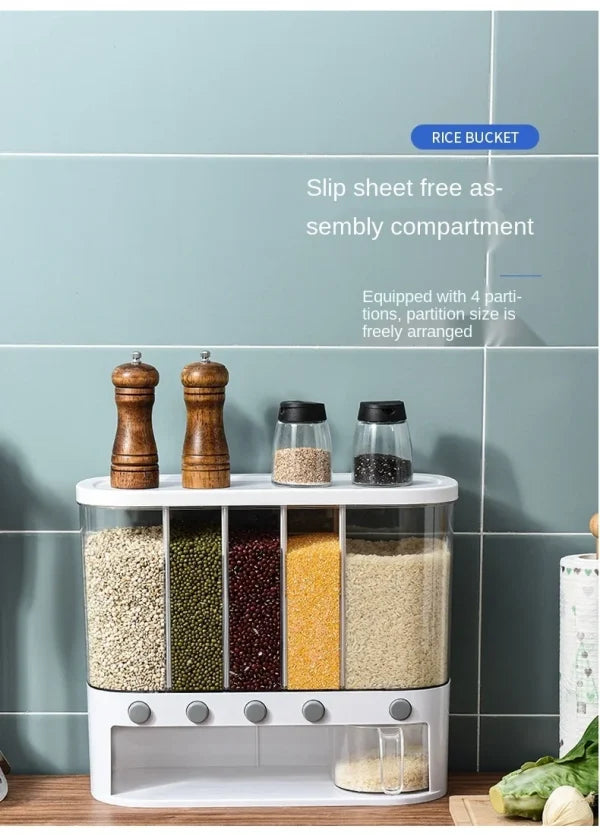 6 Grid Kitchen Dry Food Dispenser