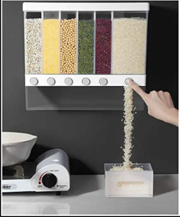 6 Grid Kitchen Dry Food Dispenser