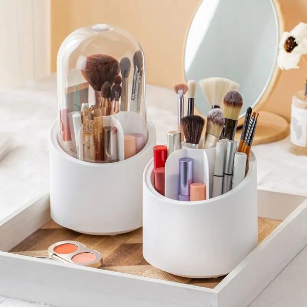 Rotating Makeup Brush Holder and Vanity Organizer