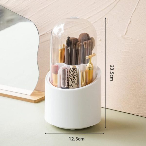 Rotating Makeup Brush Holder and Vanity Organizer