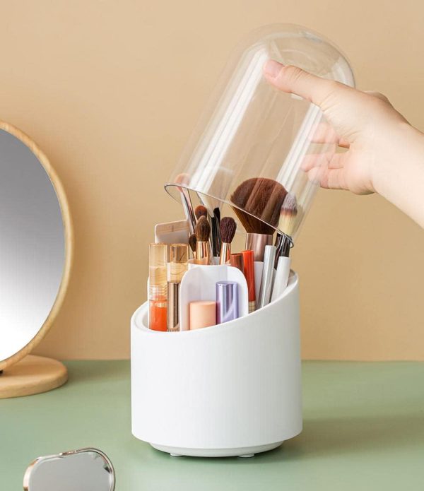 Rotating Makeup Brush Holder and Vanity Organizer